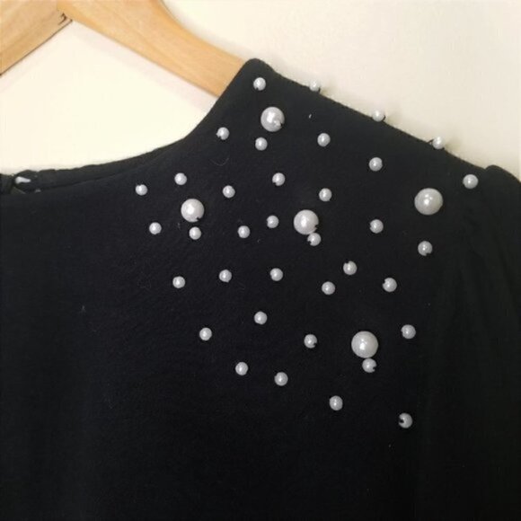 4/$25 D & Kade Black Pearl Studded Ruffle Top - Picture 4 of 8
